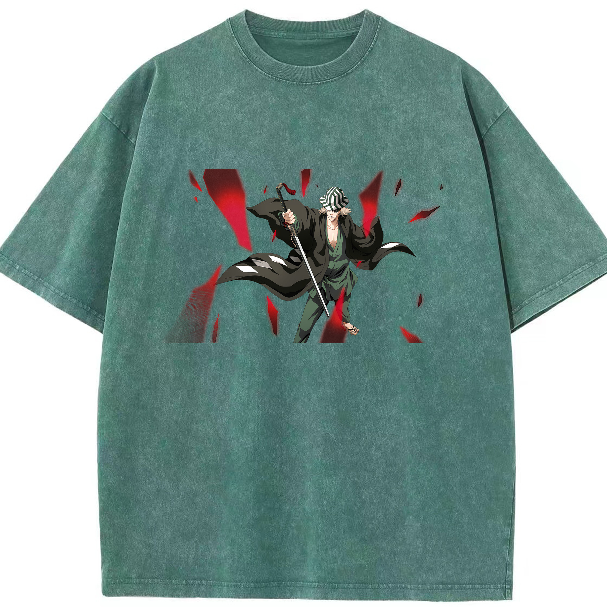 （画像用） "ブリーチ 浦原 喜助（うらはら きすけ） BLEACH Urahara Kisuke " 綿100% ヴィンテージ風 半袖Tシャツ（フロントプリント）